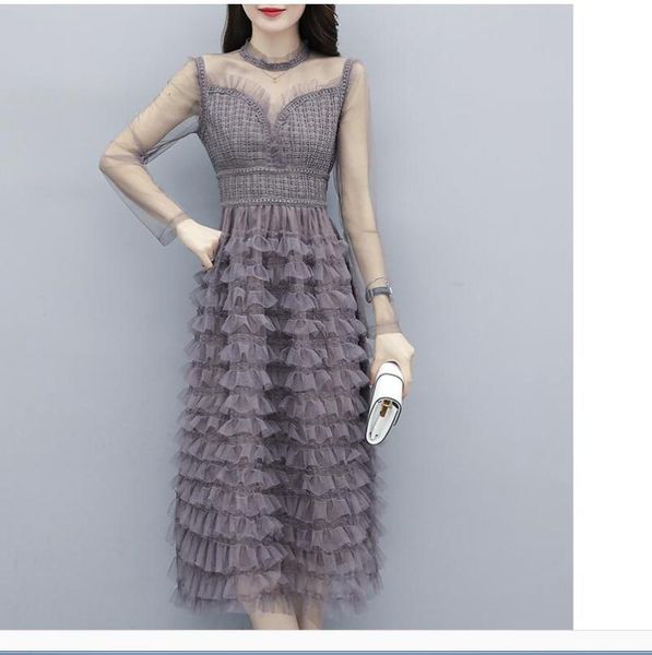 

casual dresses 2021 spring and autumn summer with style fashion long sleeve women's dress, Black;gray