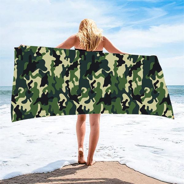 

towel camouflage beach swimming soft microfiber center drop