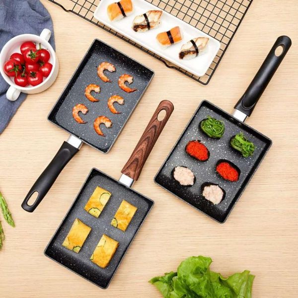

pans kitchen yuzi shao maifan stone nonstick frying pan induction cooker universal fried egg steak square small