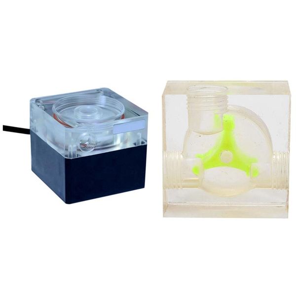 

lapcooling pads 1 pcs pc water system three way visual flow indicator & pu-fs6-j computer mute pump