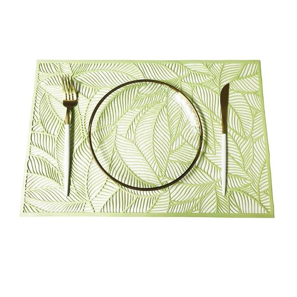 

mats & pads 2pcs summer hollow leaf heat insulation placemat dish cup mat dining table decor