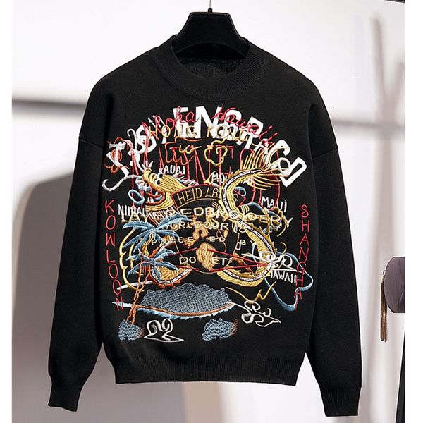 

black knitted outfits women 2pc tracksuit letter embroidery sweater pencil pants set female loose knit suit streetwear r73i, Blue
