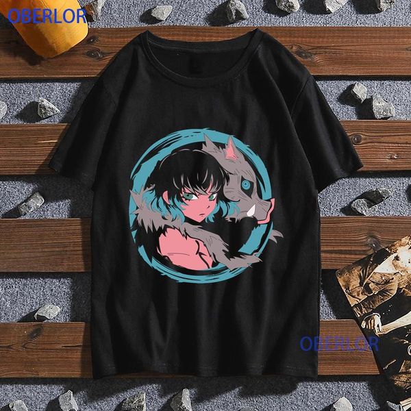 

men's t-shirts inosuke face t shirt man funny cartoon anime tshirt male or female streetwear camiseta masculina tee homme 2021, White;black