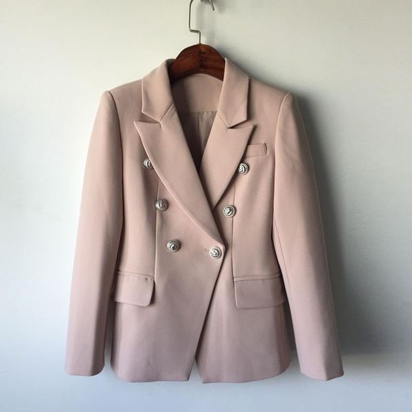 

women's suits & blazers jrmissli est 2021 designer blazer long sleeve double breasted metal lion buttons jacket outer s-xxl, White;black