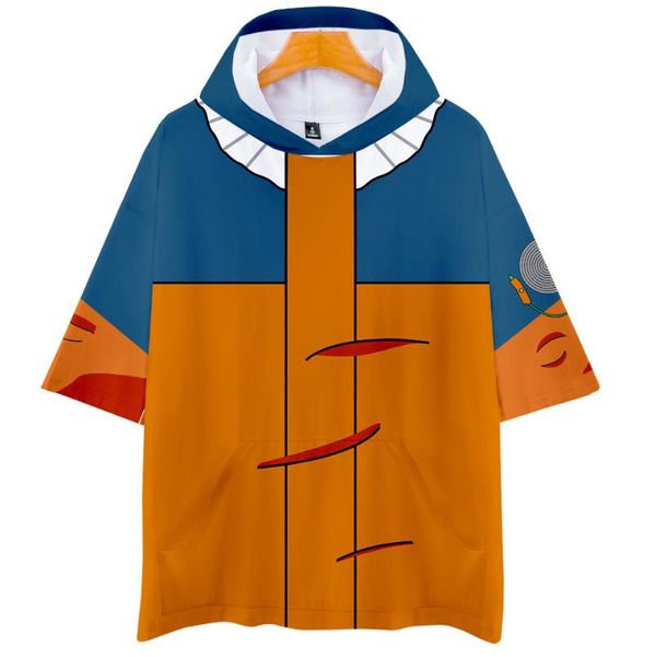 

men's t-shirts naruto character suit anime 3d color printing and women's hooded short sleeve t-shirt, White;black