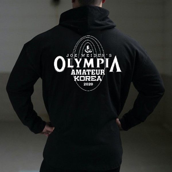 

mens 2021 autumn casual thin hoodie cotton sweatshirt gyms fitness workout pullover new male fashion hooded jacket clothing w5o8, Black
