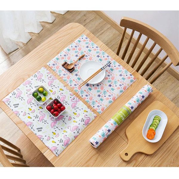 

mats & pads flamingo printing pattern ambry drawer dampproof mat waterproof non-slip kitchen placemats table cutting 1 roll