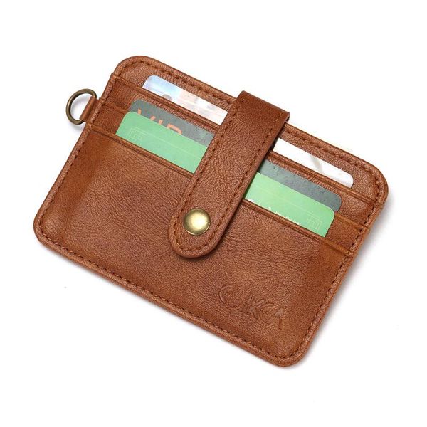 

card holders korean version of men's and women's leather business fashion wallets multi-function bank holder hol, Brown;gray