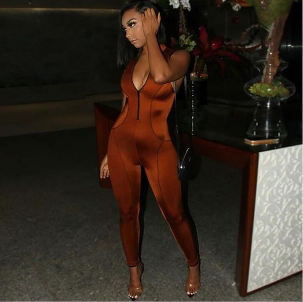 

women's jumpsuits & rompers high waist zip panel slim fit jumpsuit, Black;white