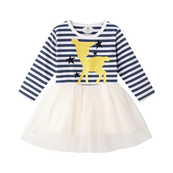 

kids dresses for girls chiffon flower girl dresses for weddings patchwork children party dresses striped kids costume clothing, Red;yellow