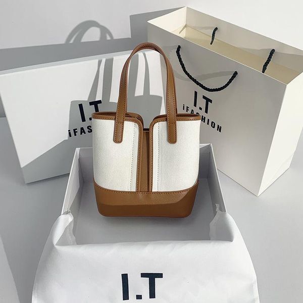 

evening bags women's bag 2021 vintage high texture leather bucket tote vegetable basket portable
