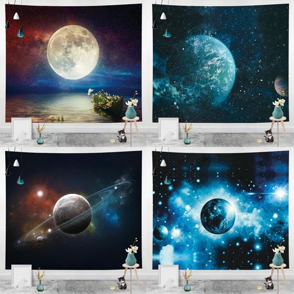 

tapestries background tapestry simple atmospheric planet starry sky tv wall covering room dormitory transformation hanging cloth