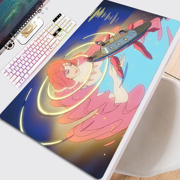 

mouse pads & wrist rests desk pad kawaii pc gamer cabinet extended keyboards mause for keyboard gaming mats xxl cute ponyo on the cliff