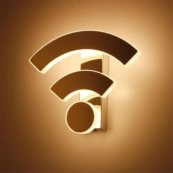 

wall lamp modern led acrylic wifi lights living room background lighting bedroom bedside study aisle decorative lamps