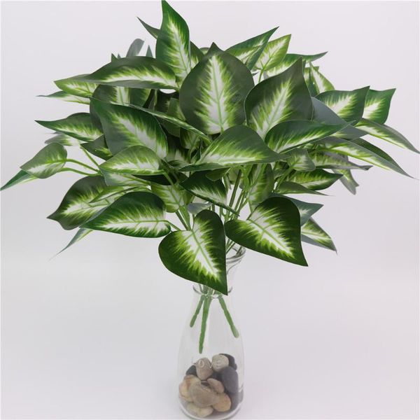 

decorative flowers & wreaths artificial plant leaf bouquet simulation leaves home office table fake decor, white core