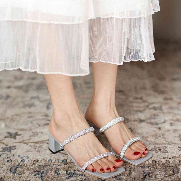 

thick sandals women's slippers 2790-22 heeled summer korean slippers xi1i, Black