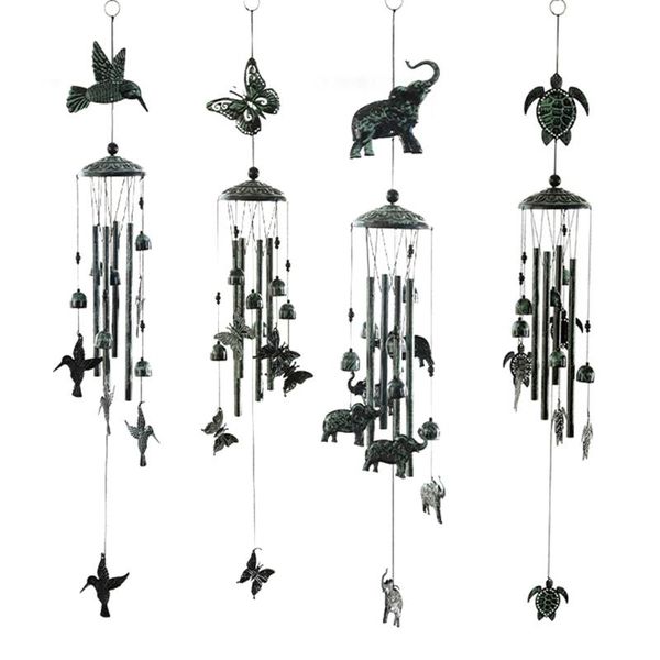 

decorative objects & figurines retro metal animal wind chimes 3d hummingbird memorial bell aluminum tubes