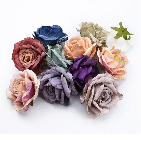 

30/50pcs 9 cm silk roses artificial flowers home decoration christmas wreaths wedding headwear brooch holiday supplies s qylorl