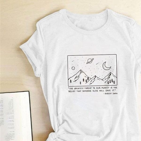 

the greatest threat to our planet printing t shirts women summer graphic tees women fashion harajuku clothes casual ropa mujer, White