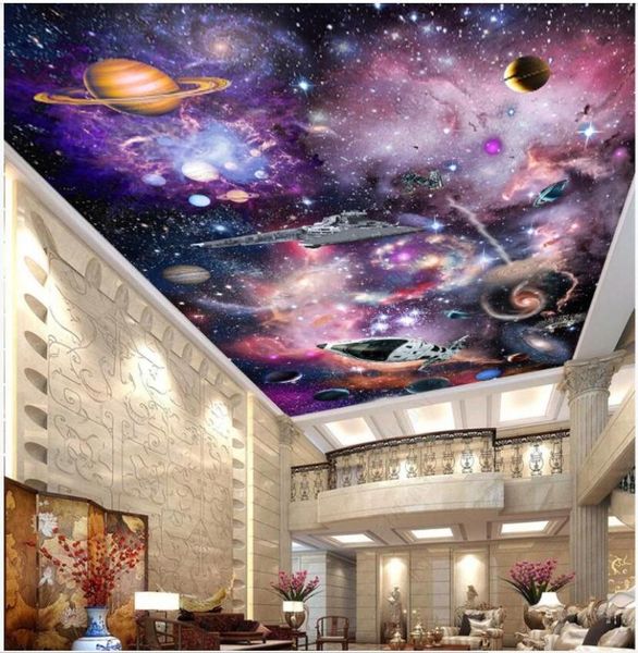 

wallpapers custom po 3d ceiling murals wallpaper dazzling universe starry sky living room decor wall for walls 3 d