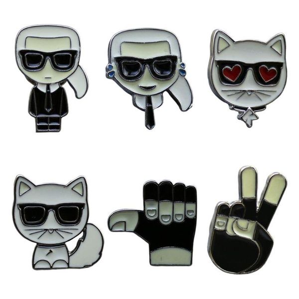 

pins, brooches personality men small jewelry enamel badge 7 styles cute cartoon student brooch collar button sweater buckle pin corsage, Gray