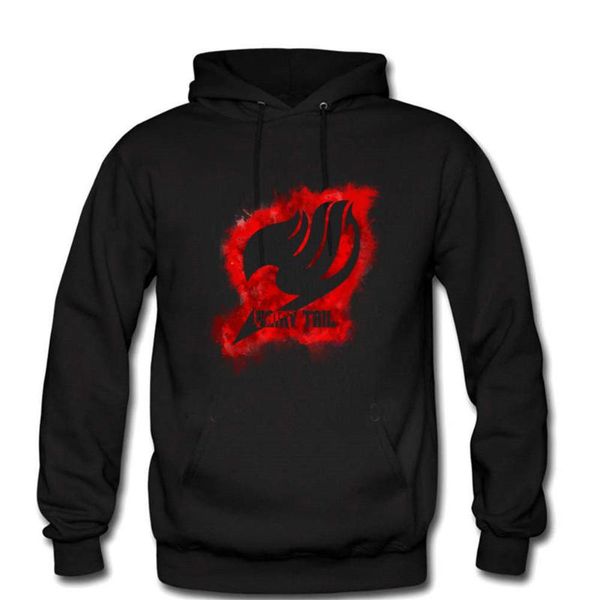 

men's hoodies & sweatshirts 2021 japanese anime fairy tail pullover sweatshirt men cotton casual sportwear hip hop harajuku str, Black