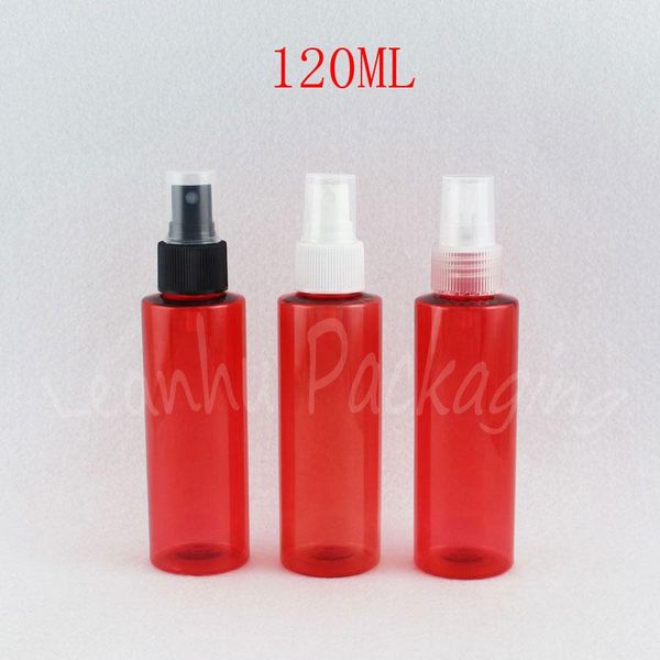 

storage bottles & jars 120ml red flat shoulder plastic bottle with spray pump , 120cc perfume / toner sub-bottling empty cosmetic container