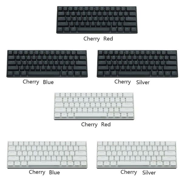 60 % mechanische Tastatur, Bluetooth 4.0, Typ C, RGB, 61 Tasten, Kirschblau, roter Schalter, 667C