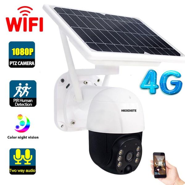 

cameras wifi solar cctv security camera 4g sim card wireless 2mp outdoor two way audio ptz ip video surveillance 1080p alarm cam