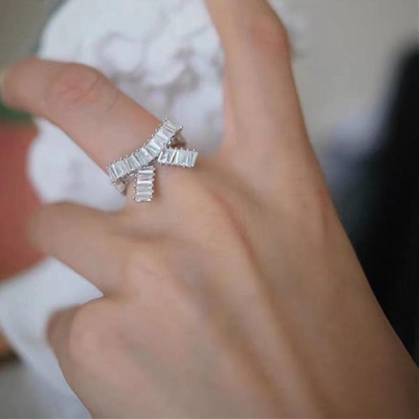 

wedding rings timeonly elegant cubic zircon butterfly circle ring for women girls shiny rhinestone forefinger statement party jewelry, Slivery;golden