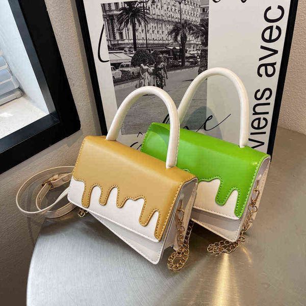 

nxy handbag niche design cheese bag splicing texture flow heart chocolate 2022 new spring one shoulder messenger 0210