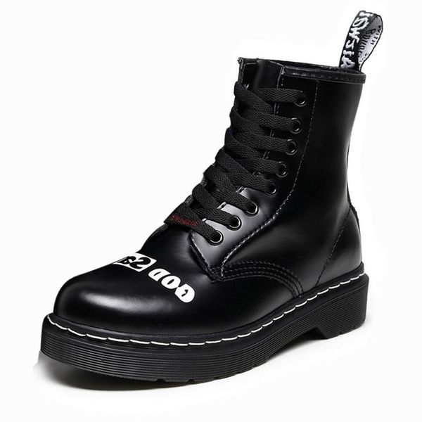 

boots graffiti personality women classic british style short men leather spring winter trend ankle, Black