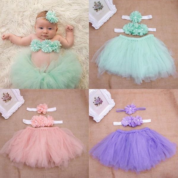 

baby toddler girl flower clothes+hairband+tutu skirt p prop costume outfits, Blue