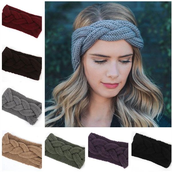 

hair accessories 2021 women crochet knitted headbands cross knot elastic wraps bandanas girls twisted