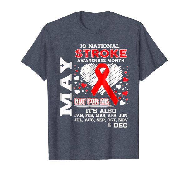

may is national stroke awareness month shirt, White;black