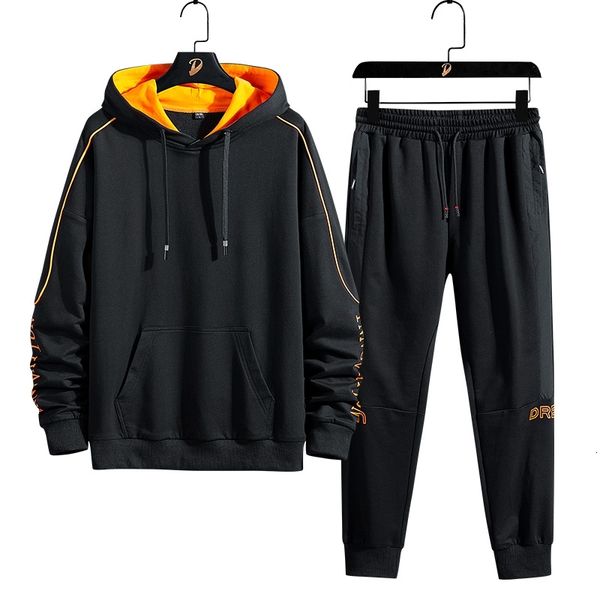 

men's tracksuits fashion hooded tracksuit sporswear sweat suits pullover hoodie+track pants 2 piece sets casual jogging 0khj, Gray