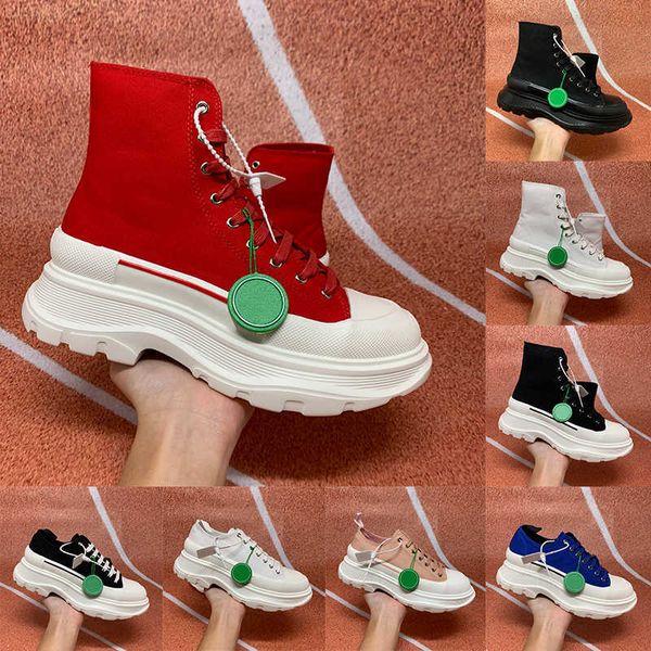 

2021 fashion tread slick canvas sneaker women casual shoes high red white royal pale pink triple black leather sneakers us 5