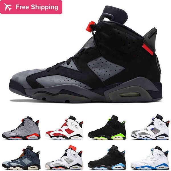 

{with box}6s men basketball shoes iron grey unc carmine black cat hare tinker flint olive mens trainer sports sneakers
