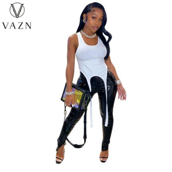 

women's t-shirt vazn 2021 white asymmetrical novelty retro club parity fashion tank sleeve european and american skinny tees