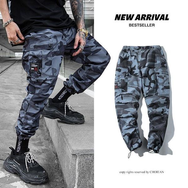 

camouflage jogger pants men 2021 mens spring autumn pencil harem pant men comfortable trousers camo joggers couple, Black