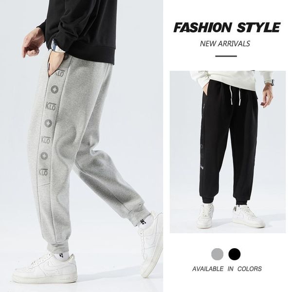 

men's pants hip hop sweatpants causal comfortable jogger trousers autumn drawstring track plus size skateboard, Black