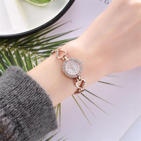 

wristwatches watch women individual alloy quartz women's full diamond luxury ladies gift for zegarek dams, Slivery;brown