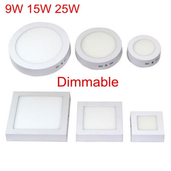 

downlights not cut 9w/15w/25w round/square led panel light surface downlight lighting ceiling spot ac 110-240v +dimmable driver