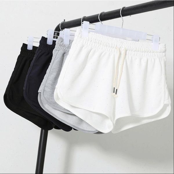 

summer solid color shorts women 2021 tether shorts casual running shorts female loose beach short plus size s xxl, White;black