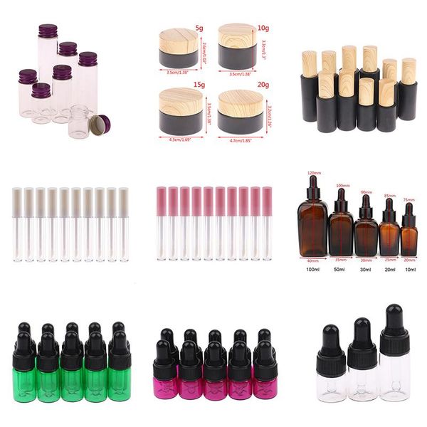 

storage bottles & jars 10pcs 2ml 3ml 5ml 10ml amber roll glass on roller bottle stainless steel refillable essential oils perfume containers