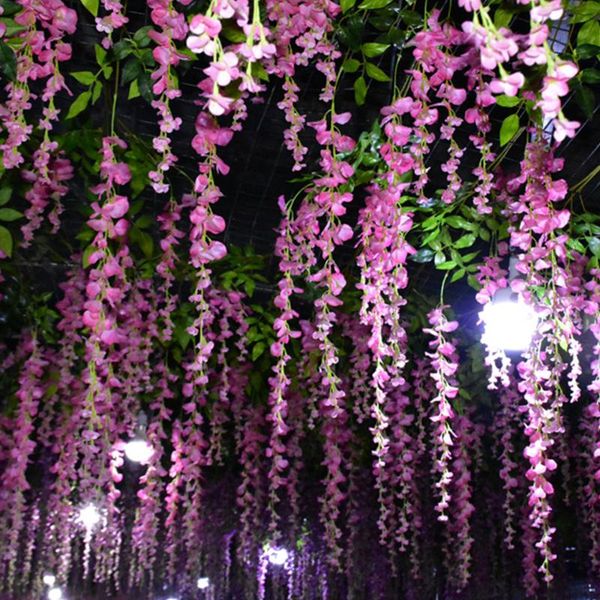 

decorative flowers & wreaths 12pcs artificial vine garland wedding arch fake plants rattan flower wall for home garden party decor