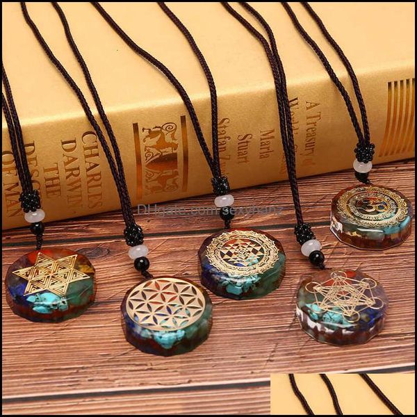 

necklaces & pendants energy om symbol chakra healing orgonite pendant necklace meditation jewelry handmade professional dropshippin drop del, Silver