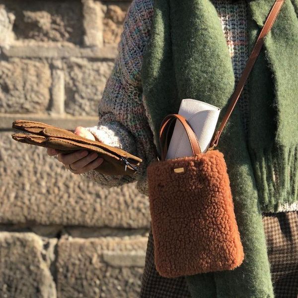 

evening bags fashion in winter 2021 korean niche designer plush picture mother bag