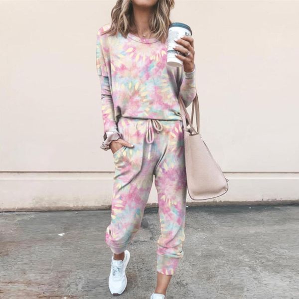 

2021 long-sleeved printed casual home wear autumn and winter street pgraphy fashion women's hoodie suit smi1, Gray