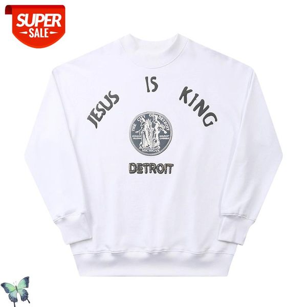 

kanye west jesus is king fg detroit limited long-sleeve sweater men women cotton sweatshirt pullover fast shipping #982i, Black